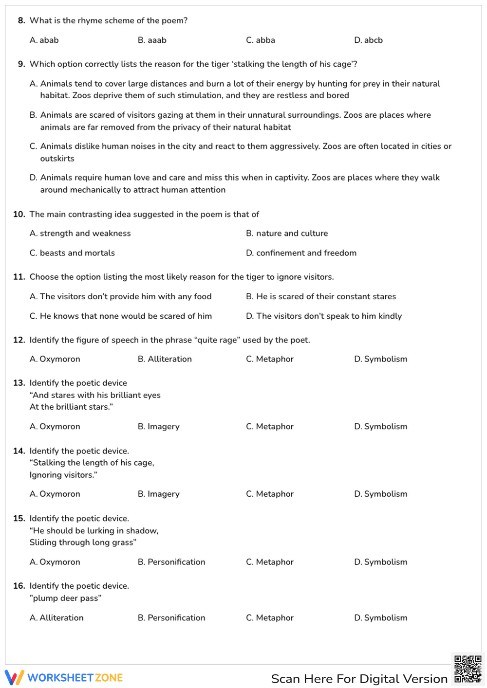 A tiger in the Zoo - MCQ - Page 2
