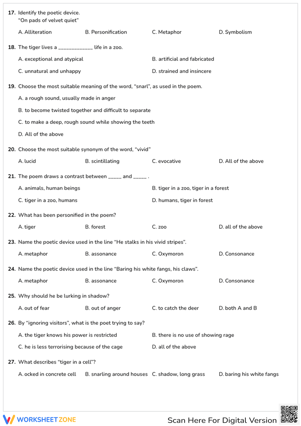 A tiger in the Zoo - MCQ - Page 3