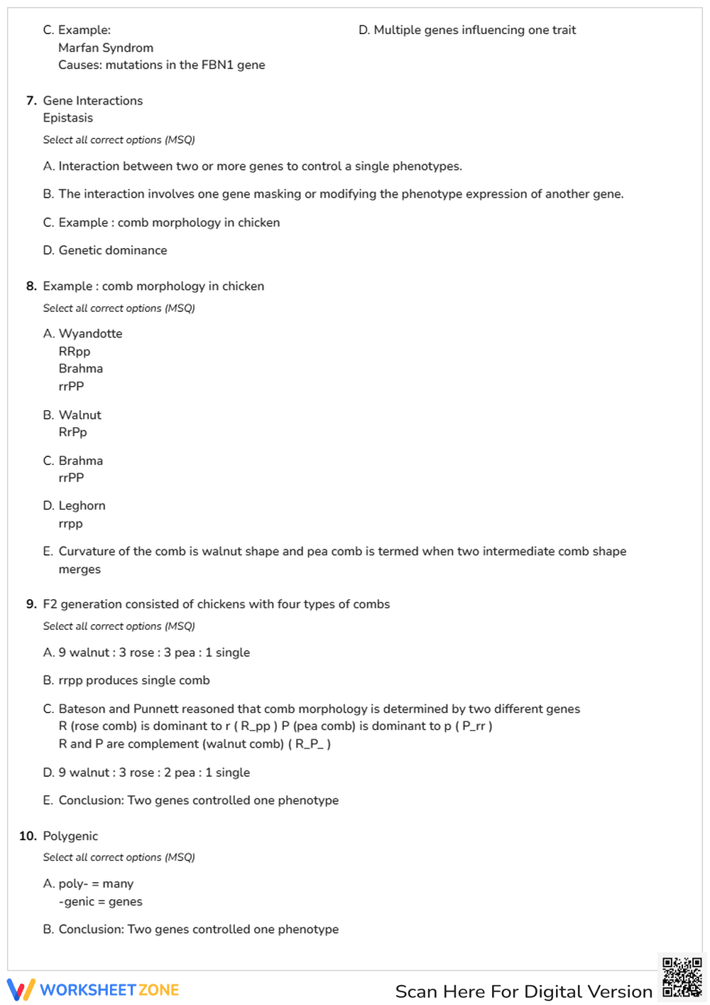 Essential Extension of Mendelian Genetics Worksheet - Page 2