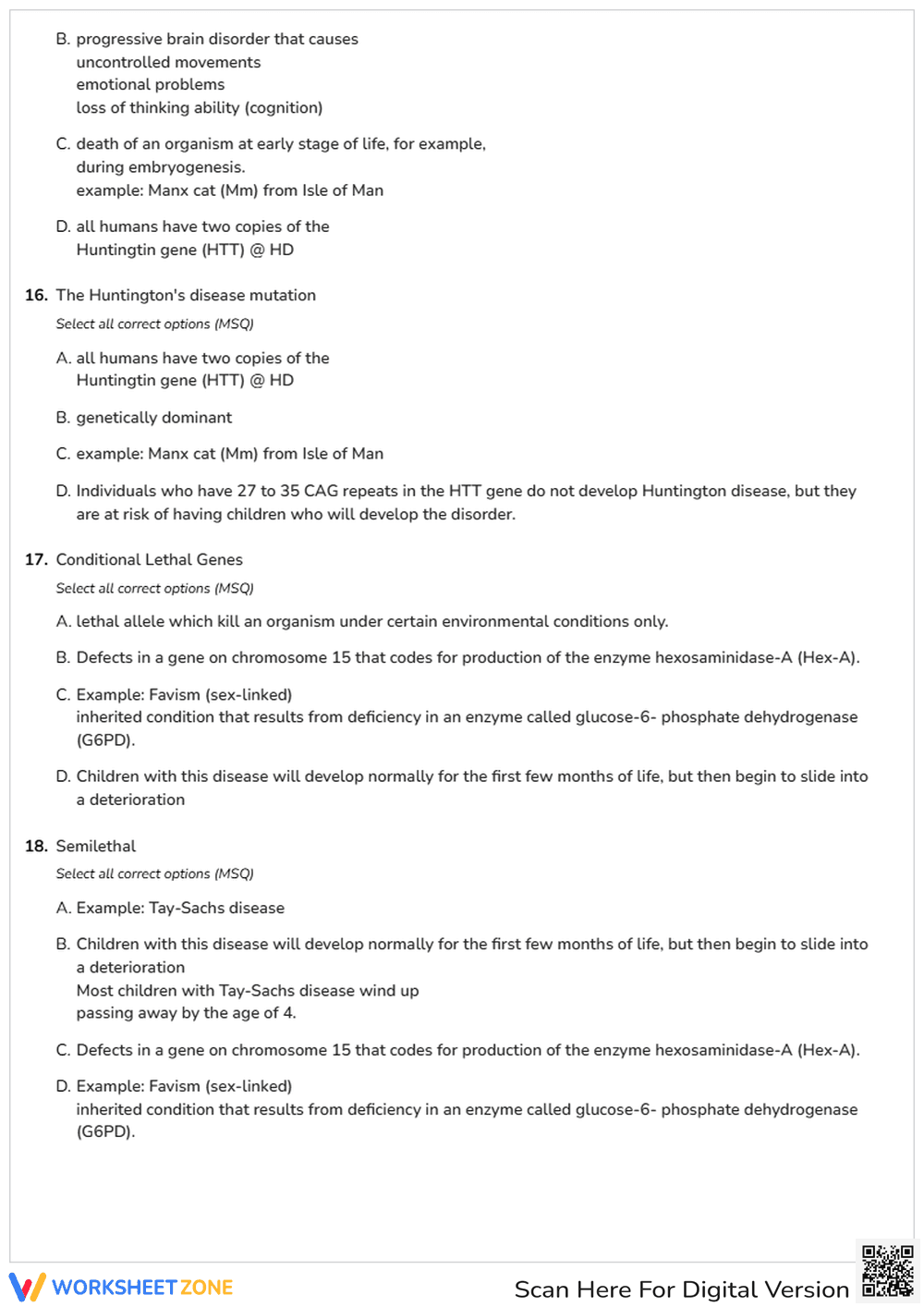 Essential Extension of Mendelian Genetics Worksheet - Page 4