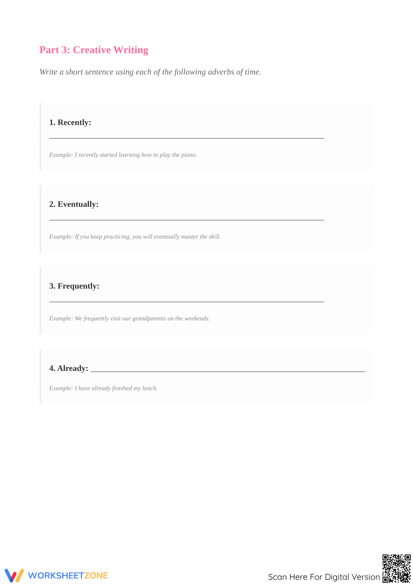 Adverbs of Time Worksheet | Grade 4 Essential Practice - Page 3