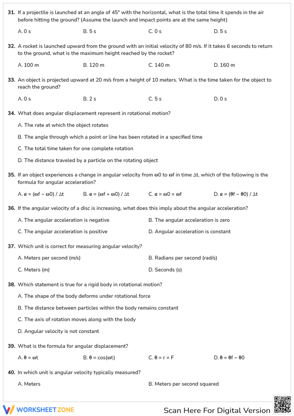 HS-PS2-1 Worksheet: Projectile Motion — Grade 12 Aligned - Page 4