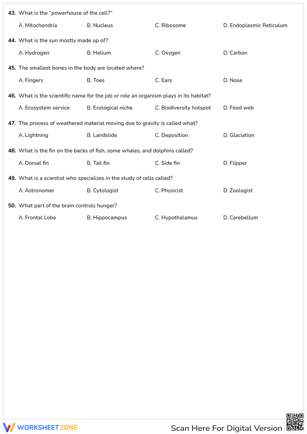 Essential Science Trivia Quiz | Grade 8 Review Worksheet - Page 4