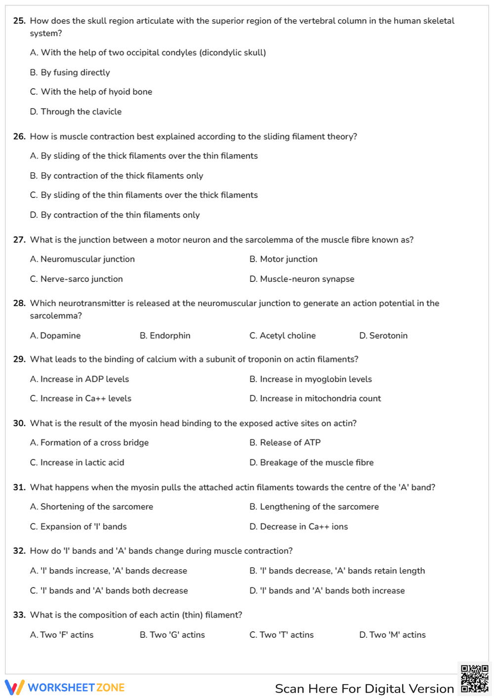 Locomotion and Movement Worksheet | Grade 12 Essential - Page 3