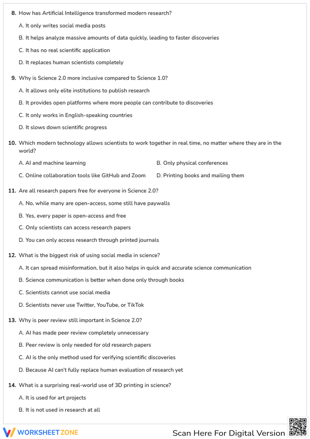 Science 2.0 Worksheet | Essential College Communication - Page 2