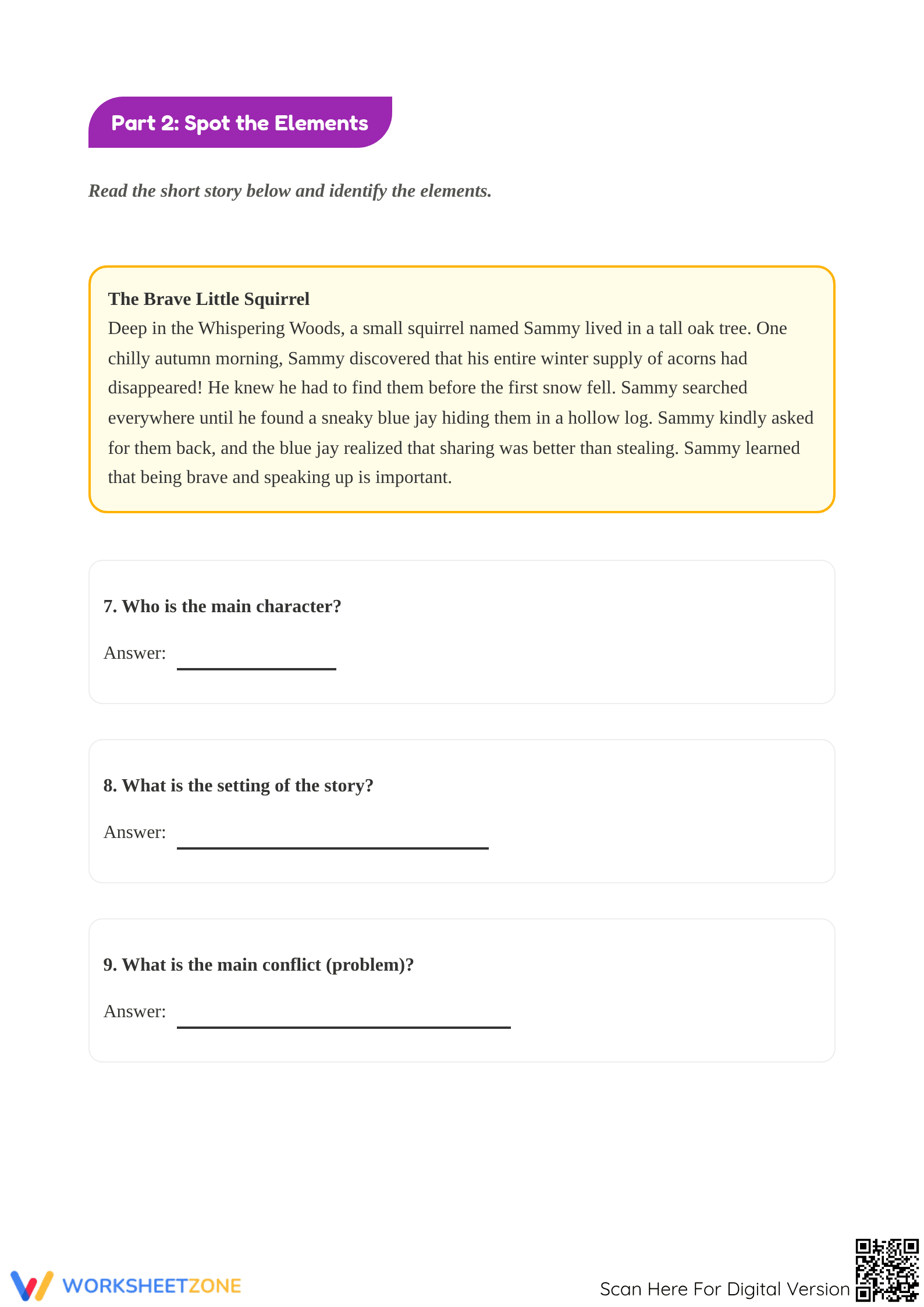 Narrative Writing Elements Worksheet | Grade 3 Essential - Page 2