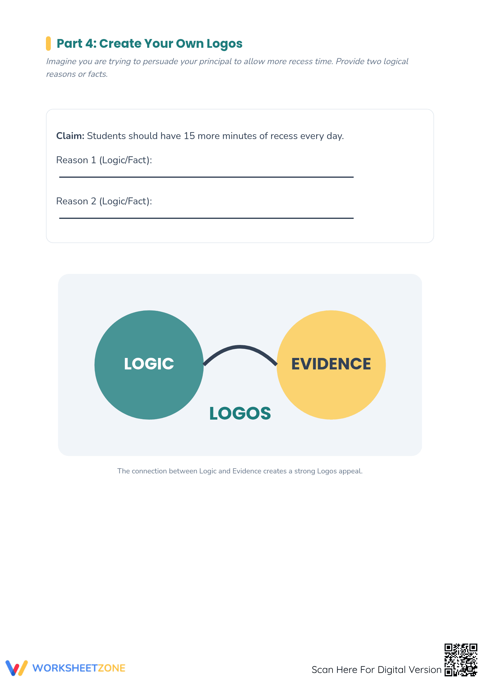 Grade 5 Logos Writing Worksheet | Essential Persuasion - Page 3