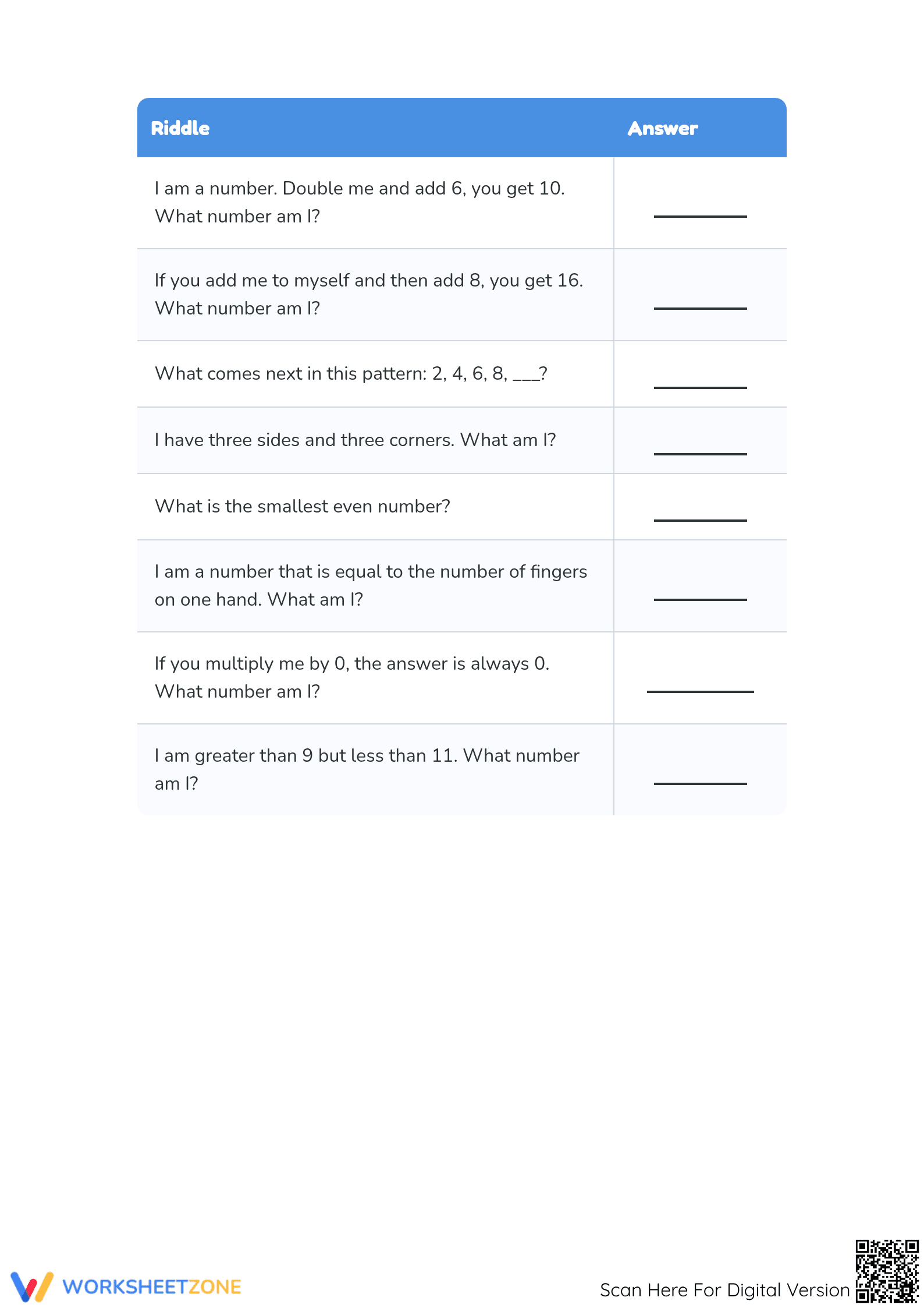 Essential Math Riddles Worksheet | Grade 3-5 Logic - Page 2