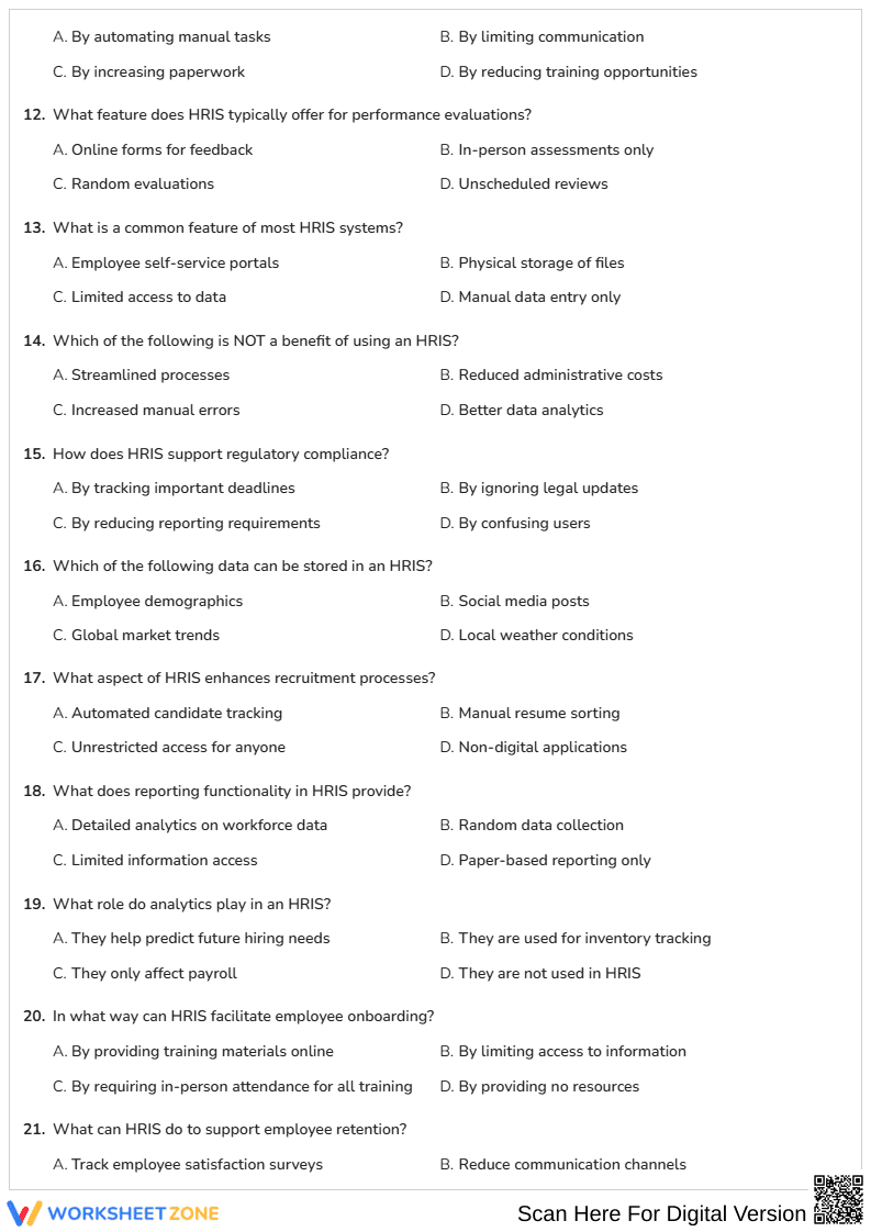HRIS Quiz: Essential Human Resource Systems Guide - Page 2
