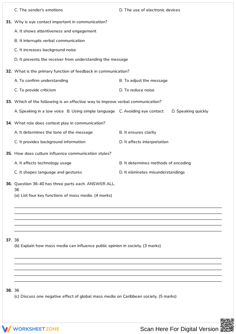 SOCIAL STUDIES GRADE 11 MID-TERM TEST - Page 4