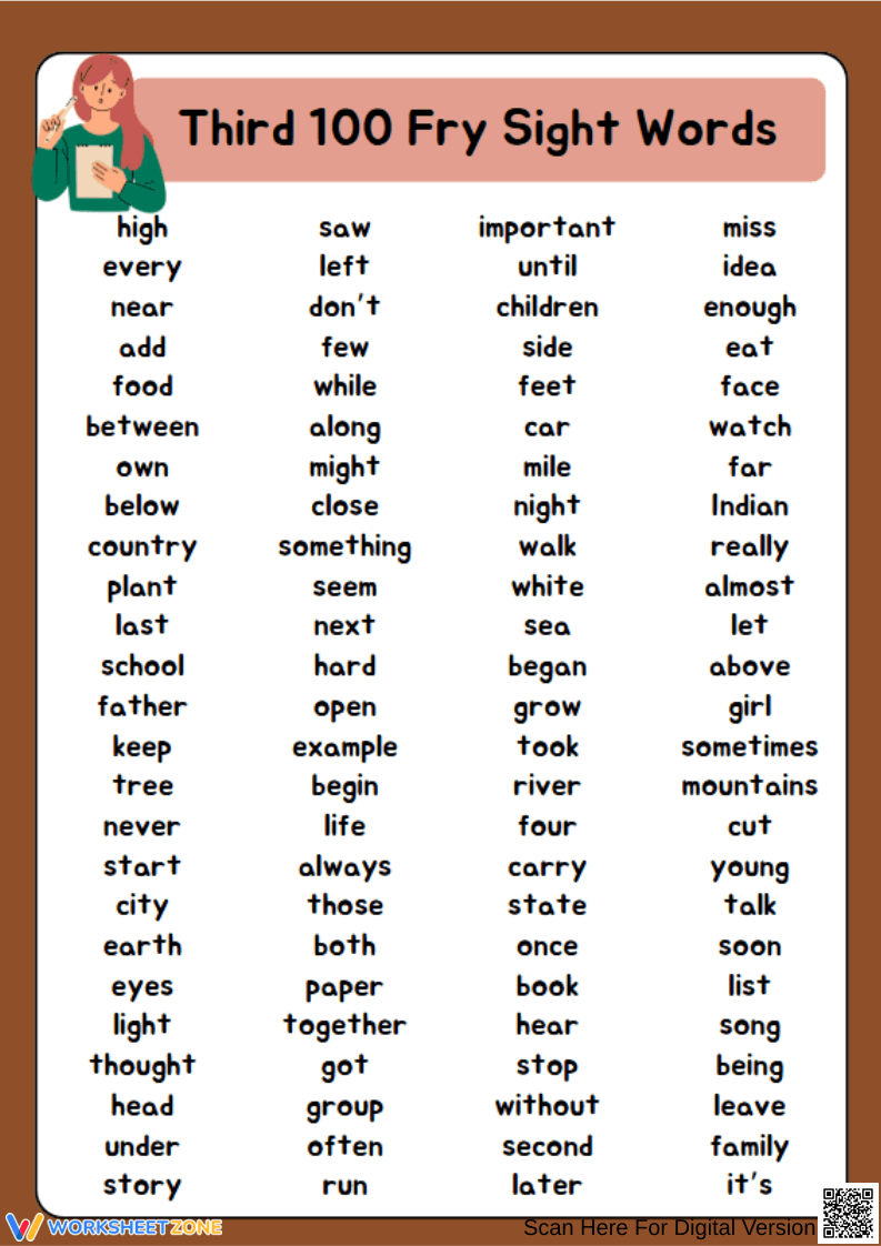 Printable Fry Sight Words Chart | Grades 2-4 - Page 3