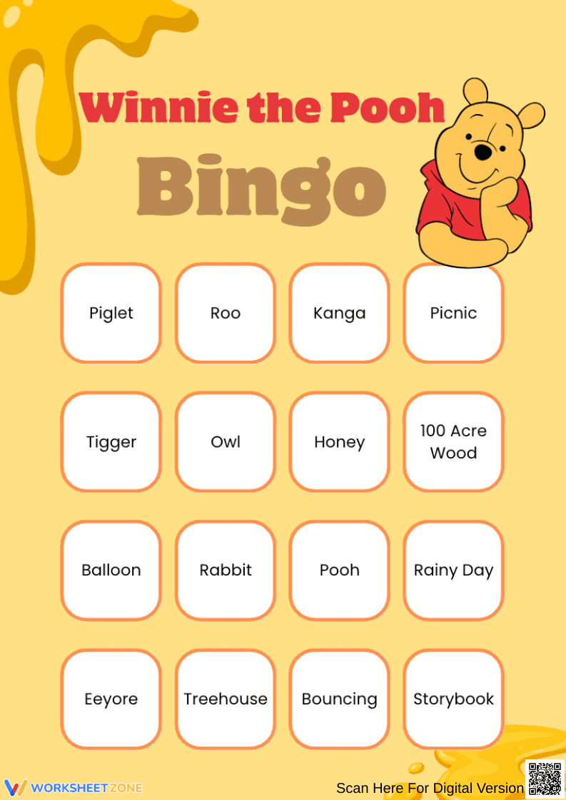 Winnie the Pooh Bingo Game | Essential Grade 1-4 Vocabulary - Page 3