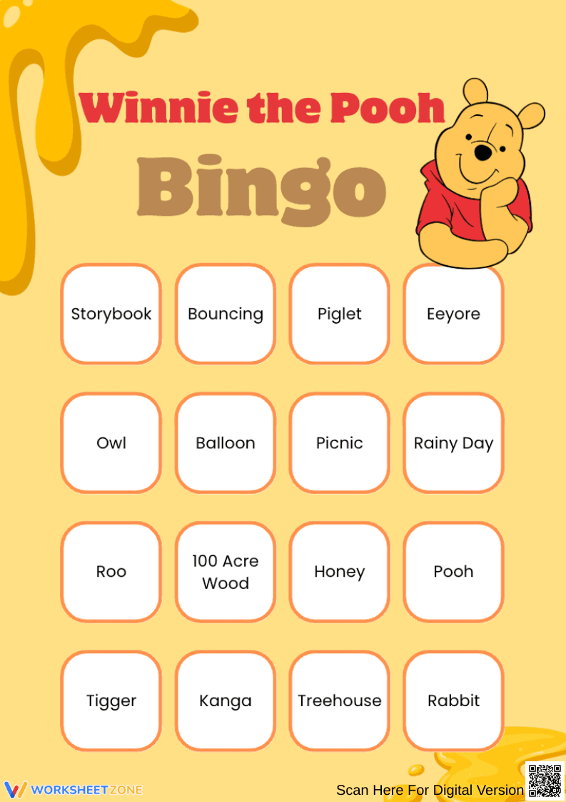 Winnie the Pooh Bingo Game | Essential Grade 1-4 Vocabulary - Page 4