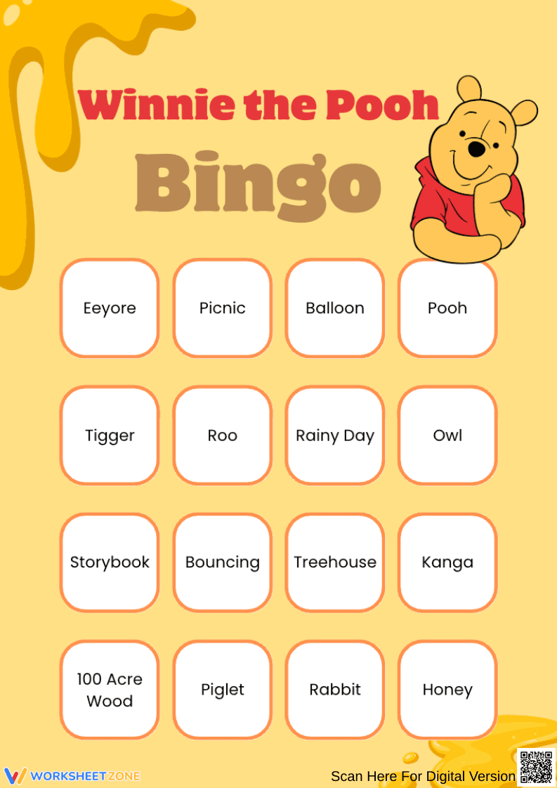 Winnie the Pooh Bingo Game | Essential Grade 1-4 Vocabulary - Page 5