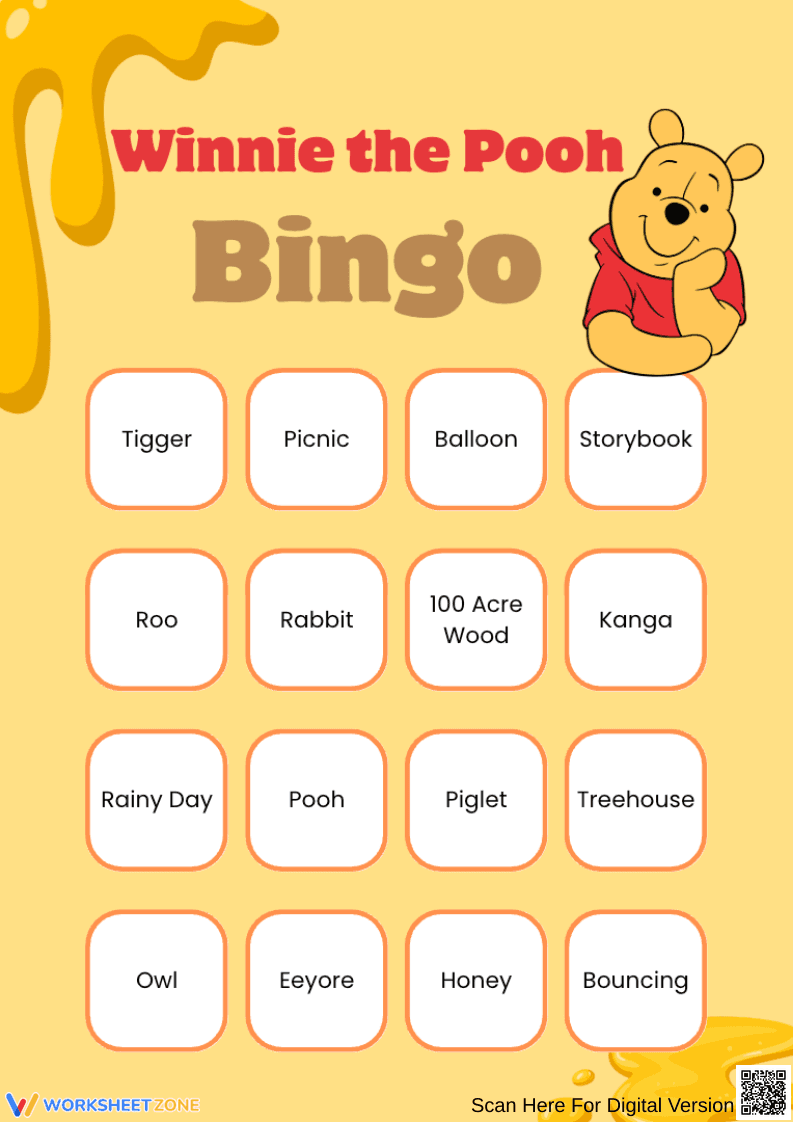 Winnie the Pooh Bingo Game | Essential Grade 1-4 Vocabulary - Page 6