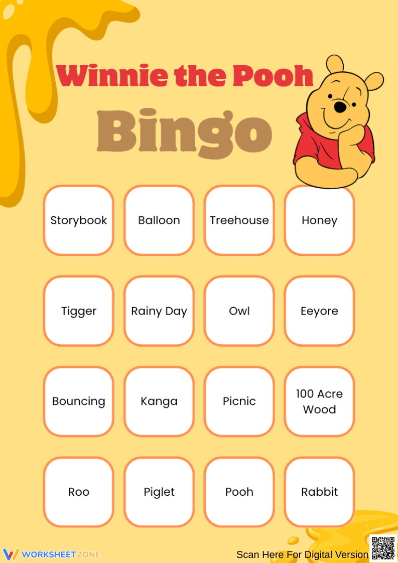 Winnie the Pooh Bingo Game | Essential Grade 1-4 Vocabulary - Page 9