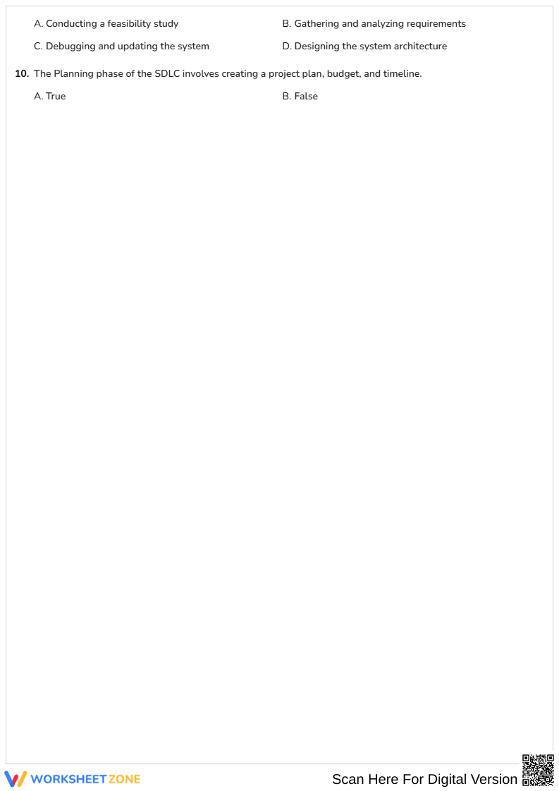 SDLC & Systems Quiz | Printable Grade 10-12 Worksheet - Page 2