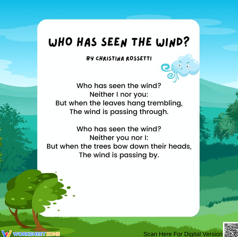 Who Has Seen the Wind? Poem Poster for Kids - Page 2