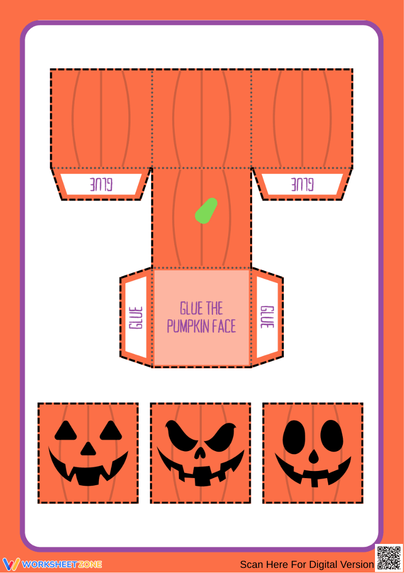 Halloween Paper Pumpkin Craft for Grade 1 - Page 2
