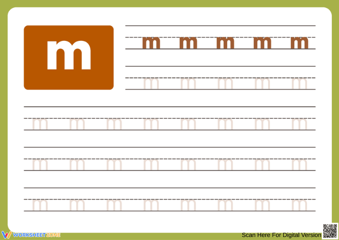 Thanksgiving Tracing Letter M Worksheet – M is for Message - Page 3