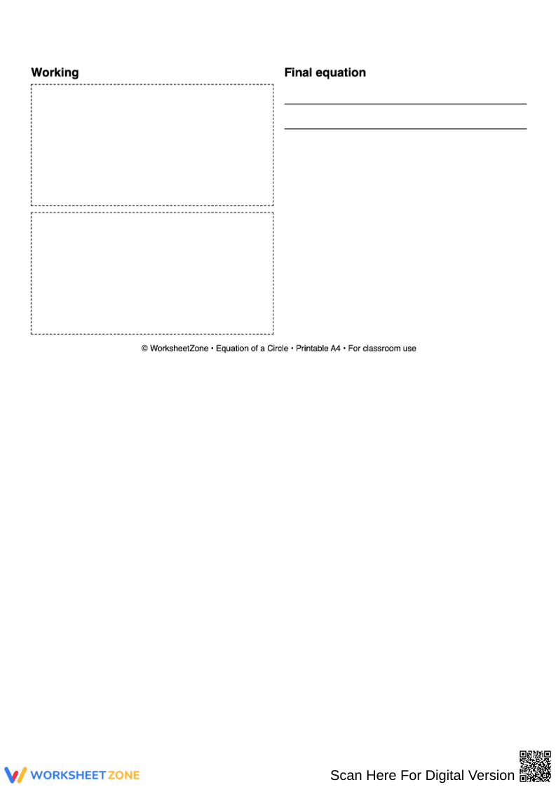 Equation of a Circle – Practice Worksheet - Page 2