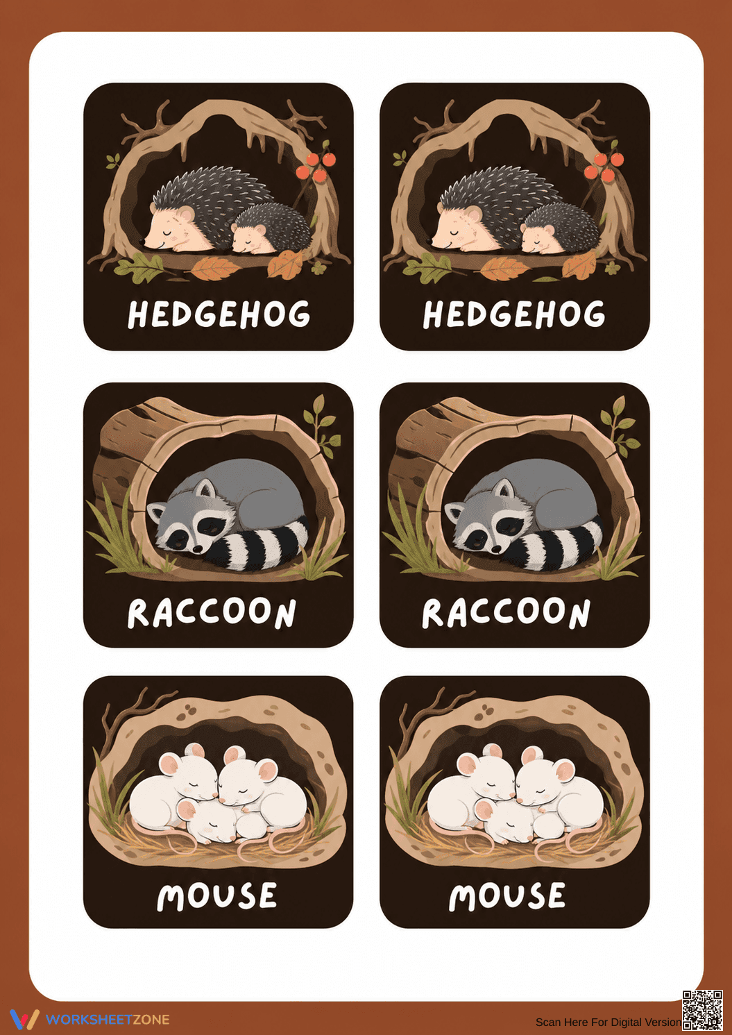 Hibernating Animals Memory Match Cards | Essential Science - Page 2
