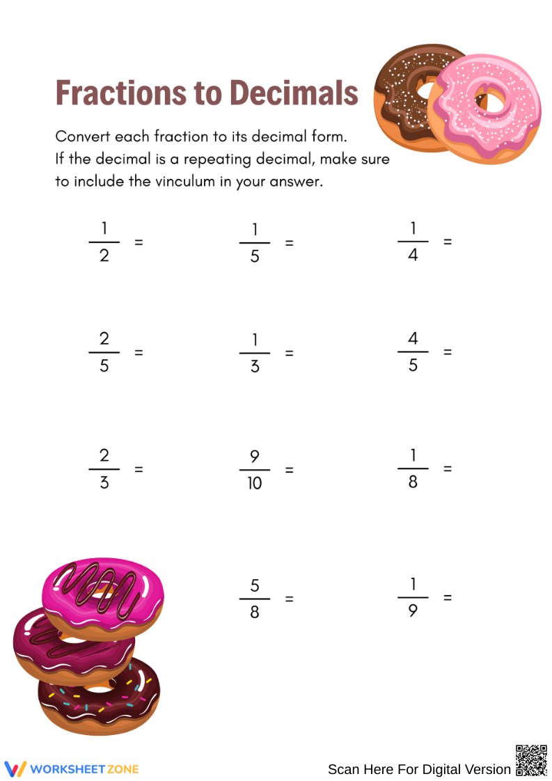 Simplifying Fractions – Donut Math Practice - Page 2