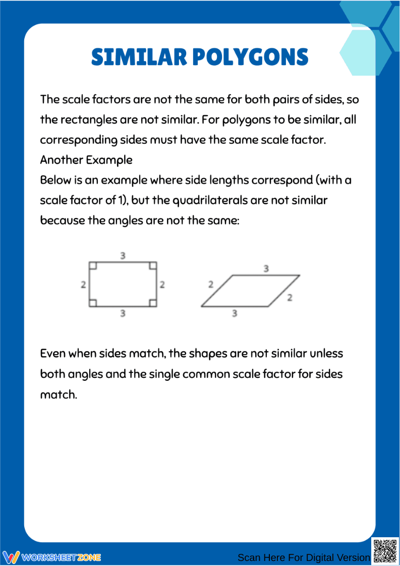 Understanding Similar Polygons: Scale Factor & Corresponding Parts - Page 2