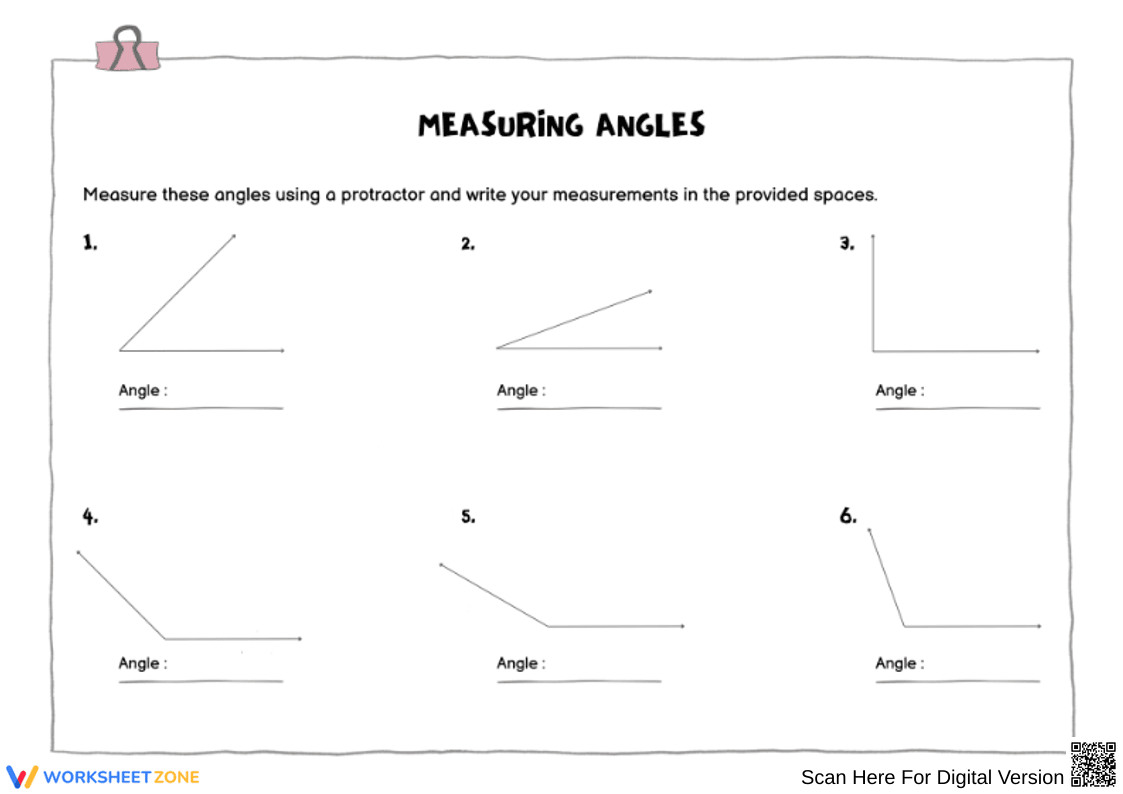 Measuring Angles with a Digital Protractor Worksheet - Page 2