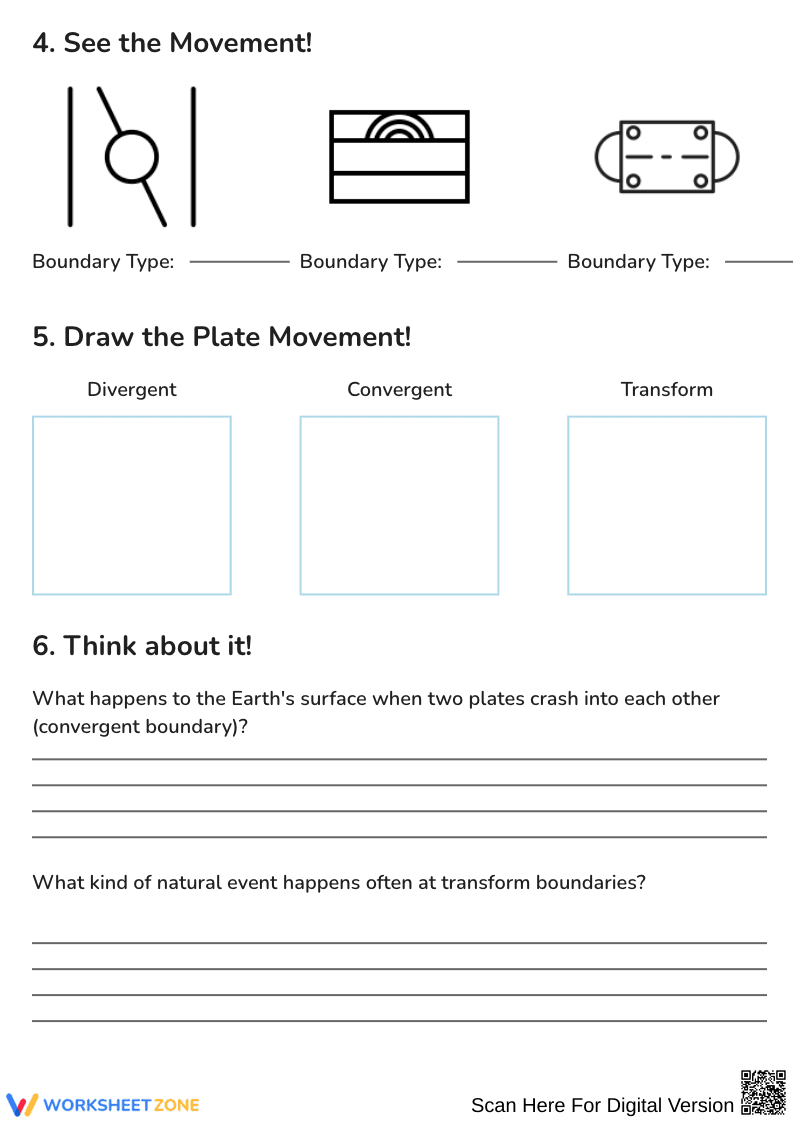 Types of Plate Boundaries Worksheet - Page 2