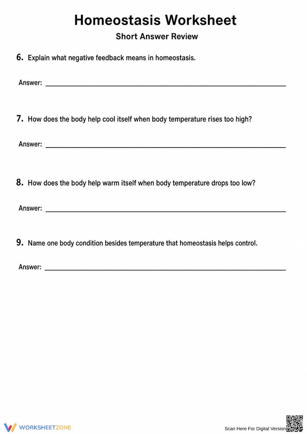 Homeostasis Worksheet | Essential Grade 5-8 Science - Page 3