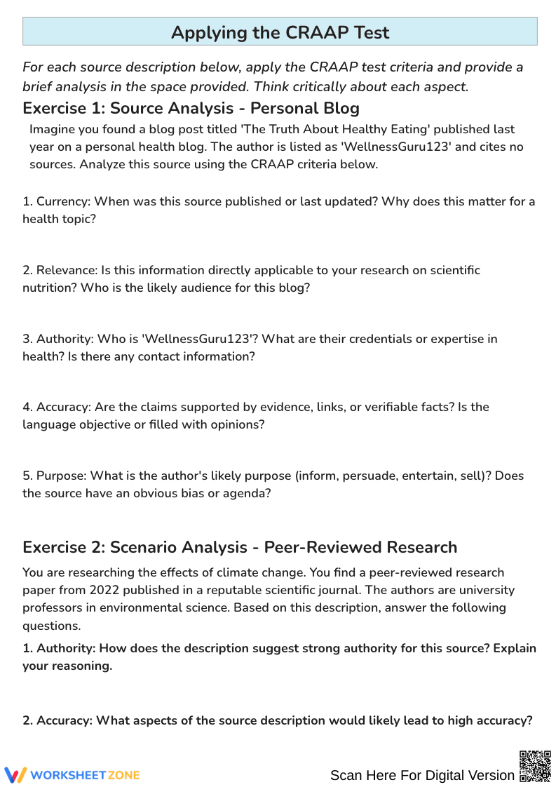 Evaluating Source Credibility: The CRAAP Test Guide - Page 2