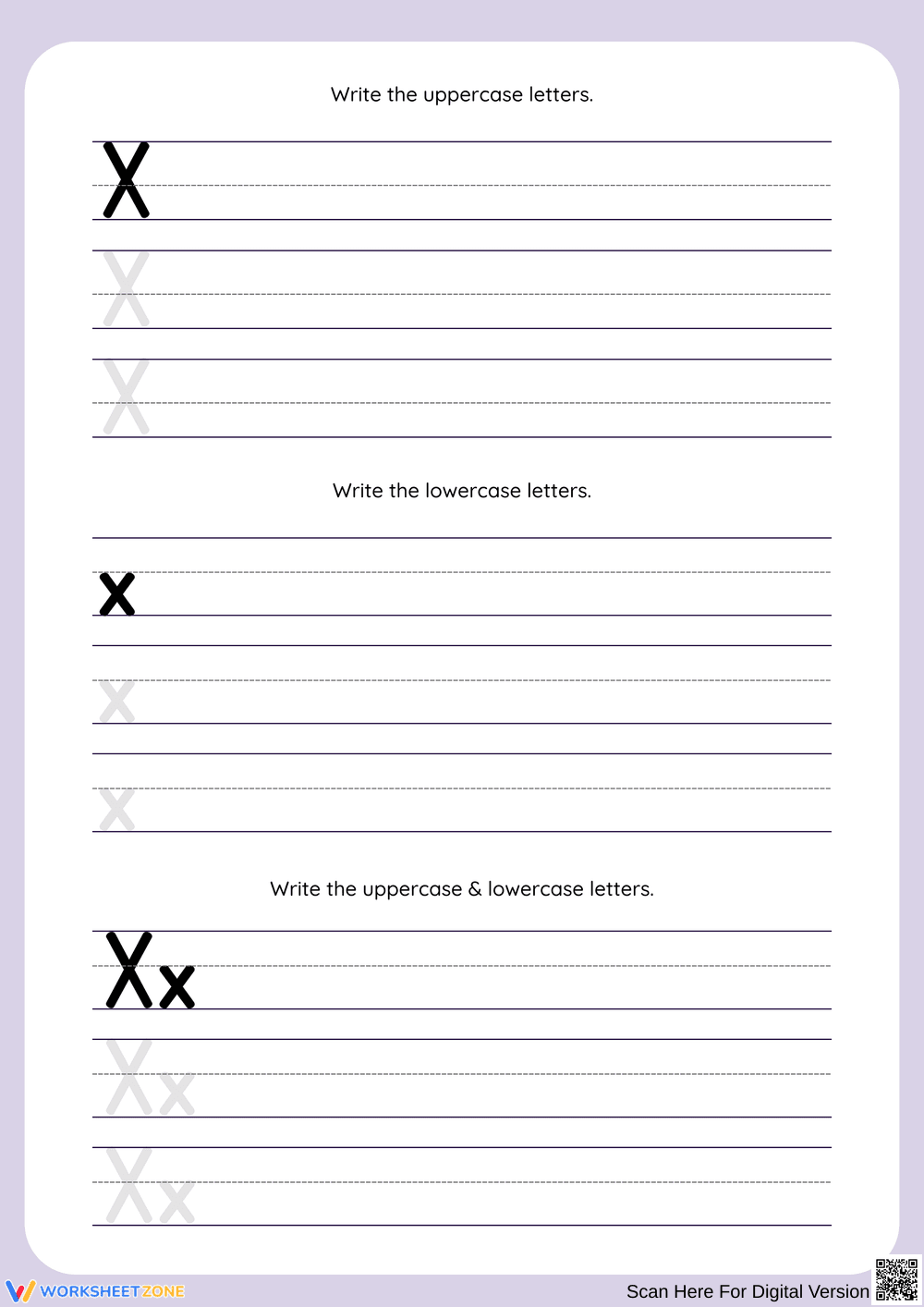 Tracing and Writing the Letter X Activities - Page 2