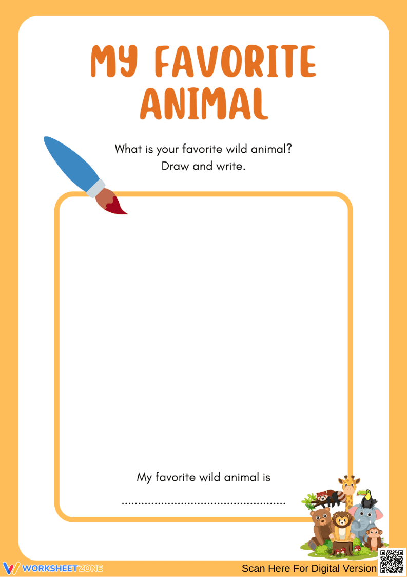 My Favorite Wild Animal Drawing Activity - Page 2
