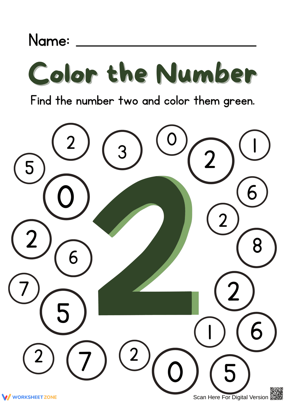 Color the Number Worksheets for Early Learners - Page 3
