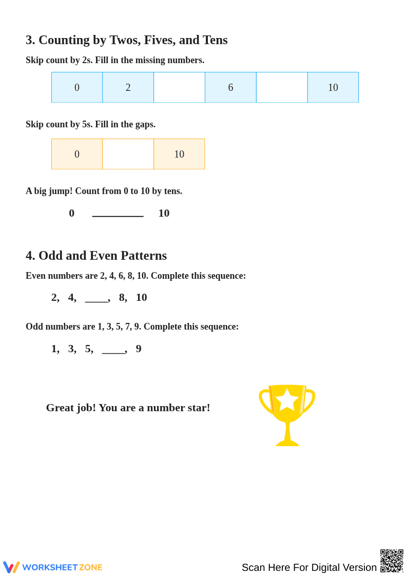 Exploring Number Sequences: Counting Skills Activity - Page 2