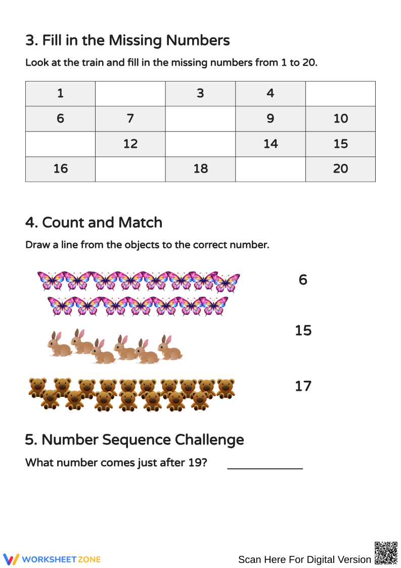 Let's Practice Counting to 20! - Page 2