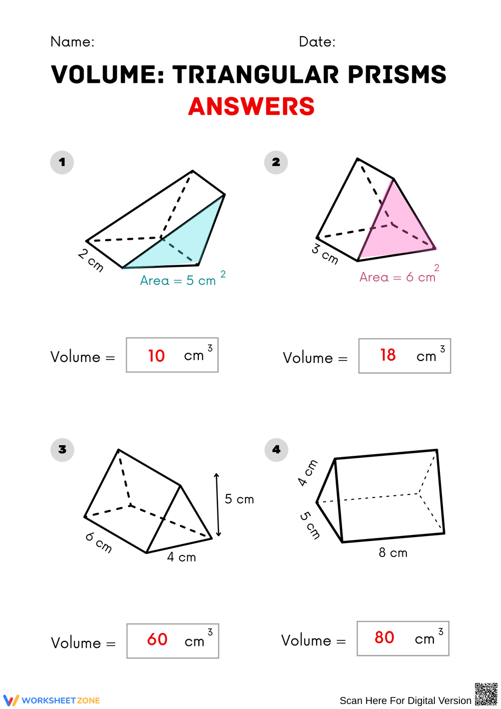Calculate Volume of Triangular Prisms - Page 2