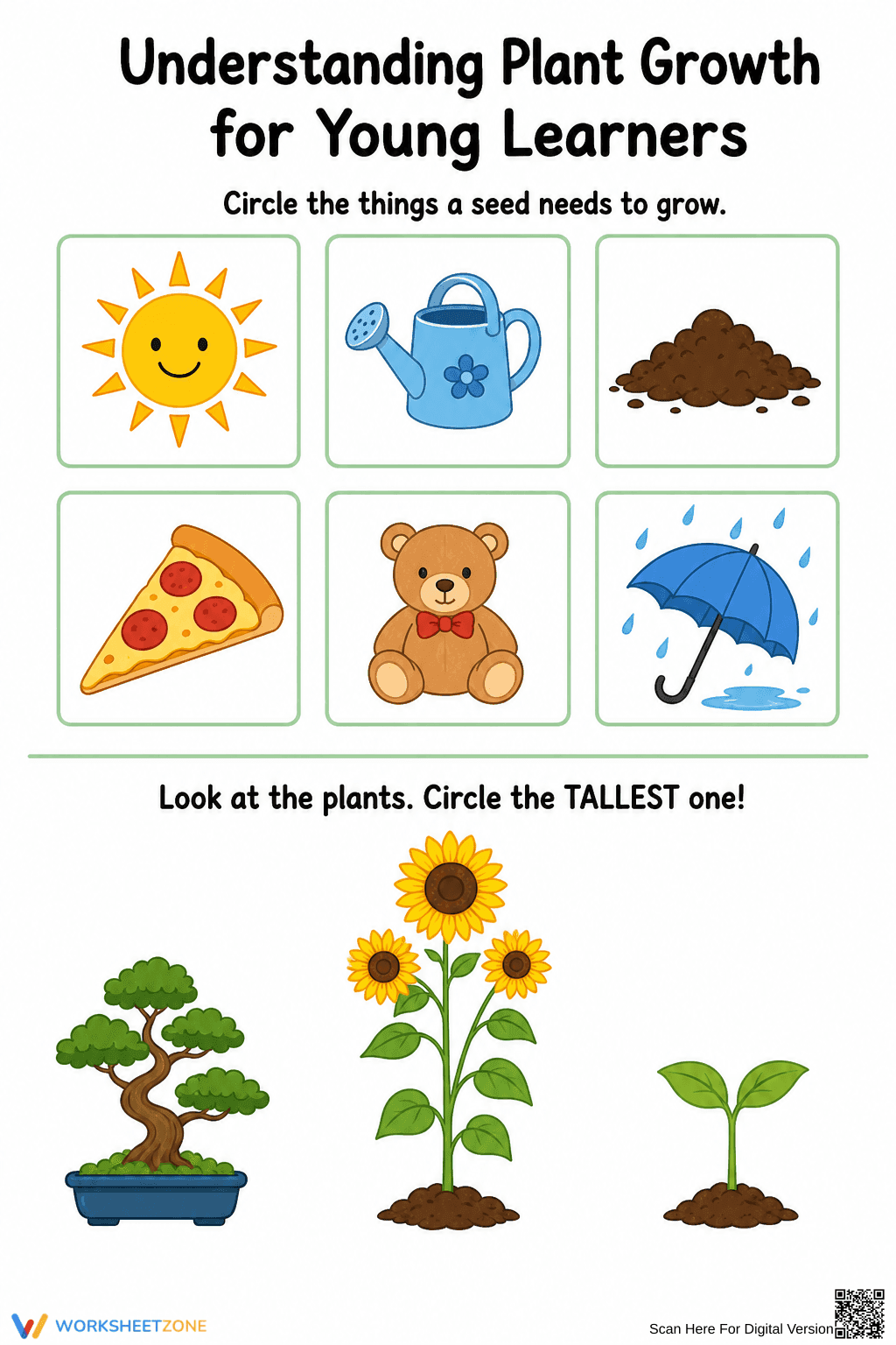 Printable Plant Growth Worksheet | Kindergarten Science - Page 2