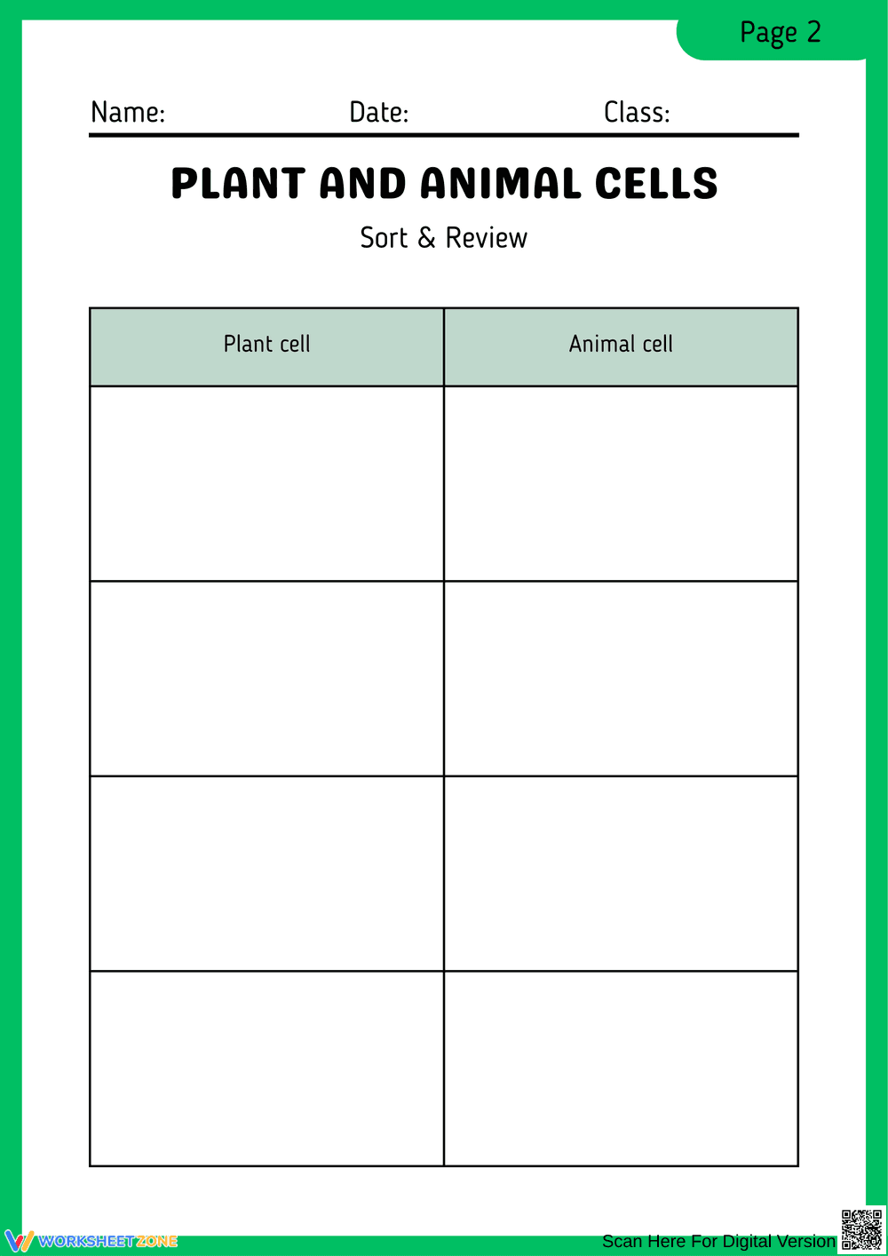 Exploring Plant and Animal Cells - Page 2