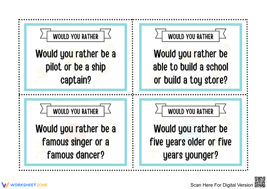 Fun "Would You Rather" Worksheets for Kids - Page 2