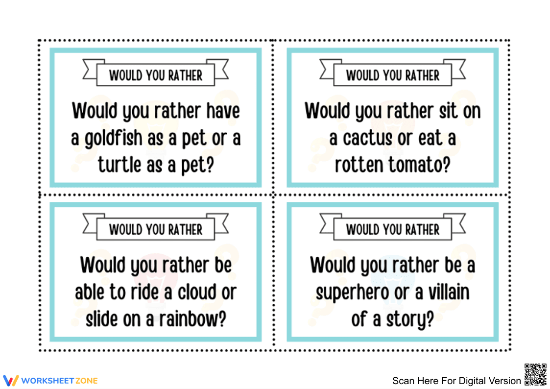Fun "Would You Rather" Worksheets for Kids - Page 3