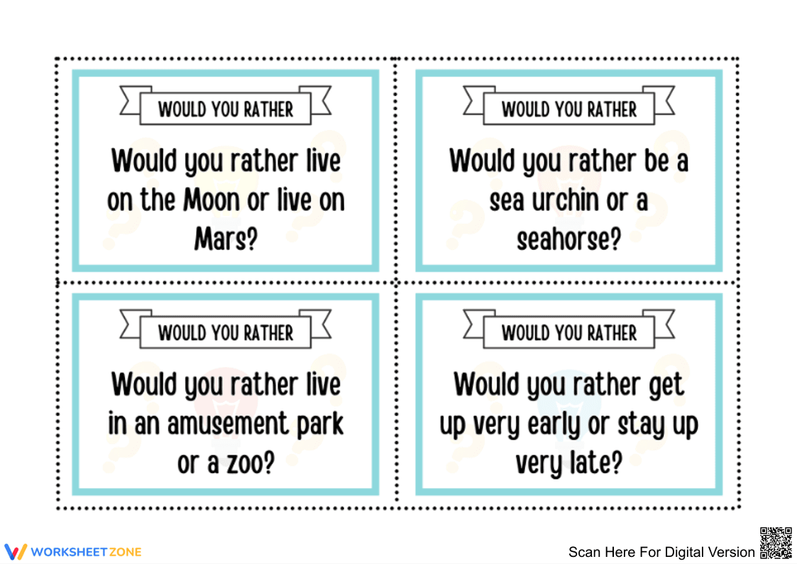 Fun "Would You Rather" Worksheets for Kids - Page 4