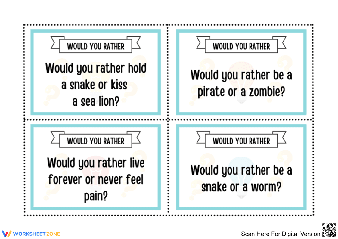 Fun "Would You Rather" Worksheets for Kids - Page 5