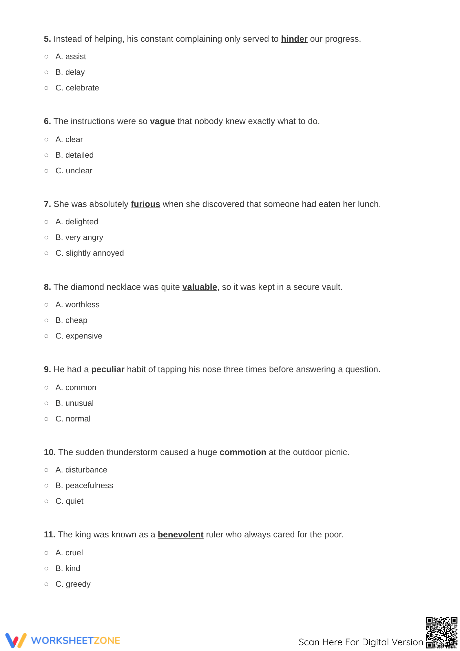 Defining Words: Understanding with Context Clues - Part 2 Worksheet - Page 2