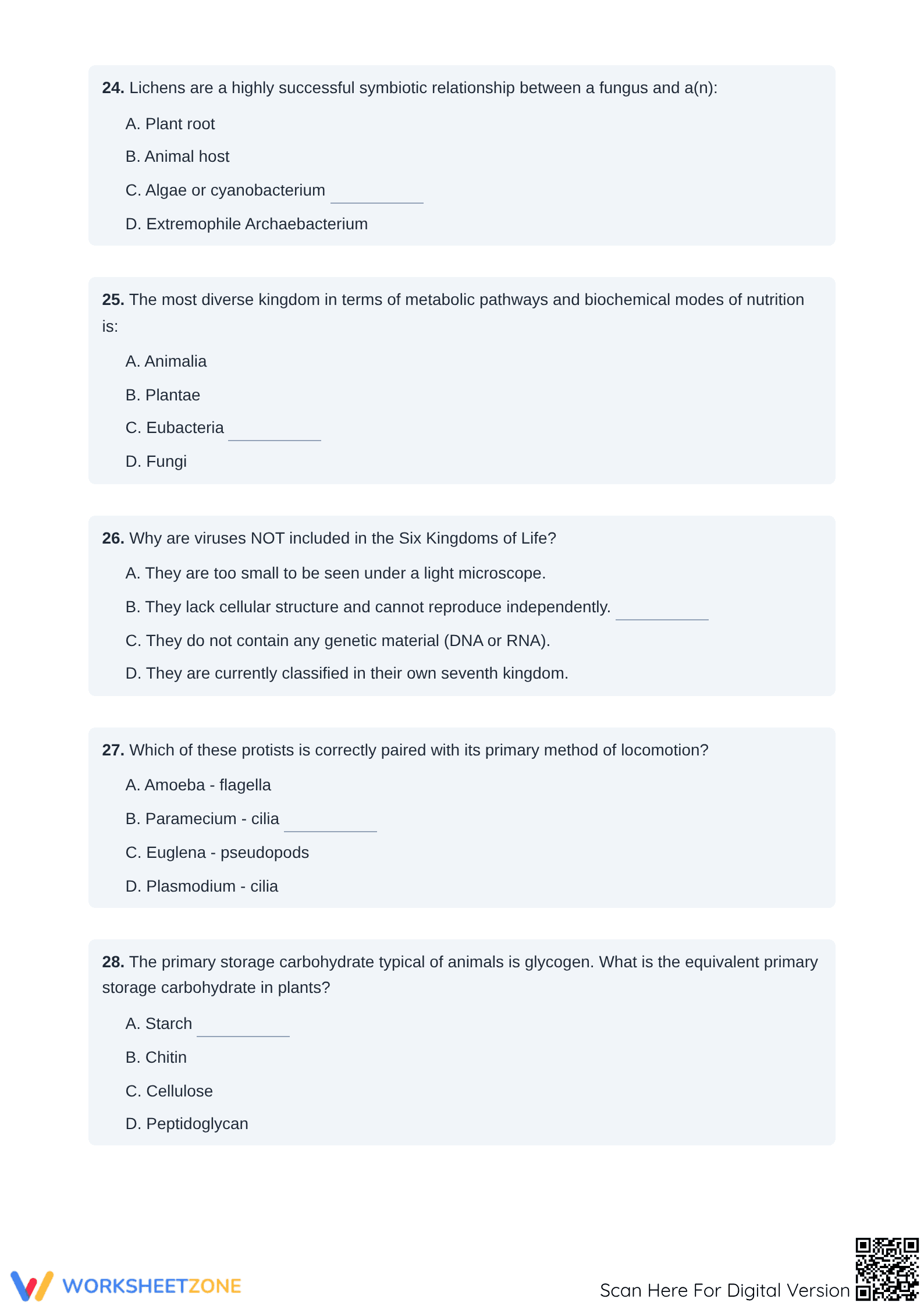 Exploring the Six Kingdoms of Life - Part 3: Advanced Biological Classification Worksheet - Page 4