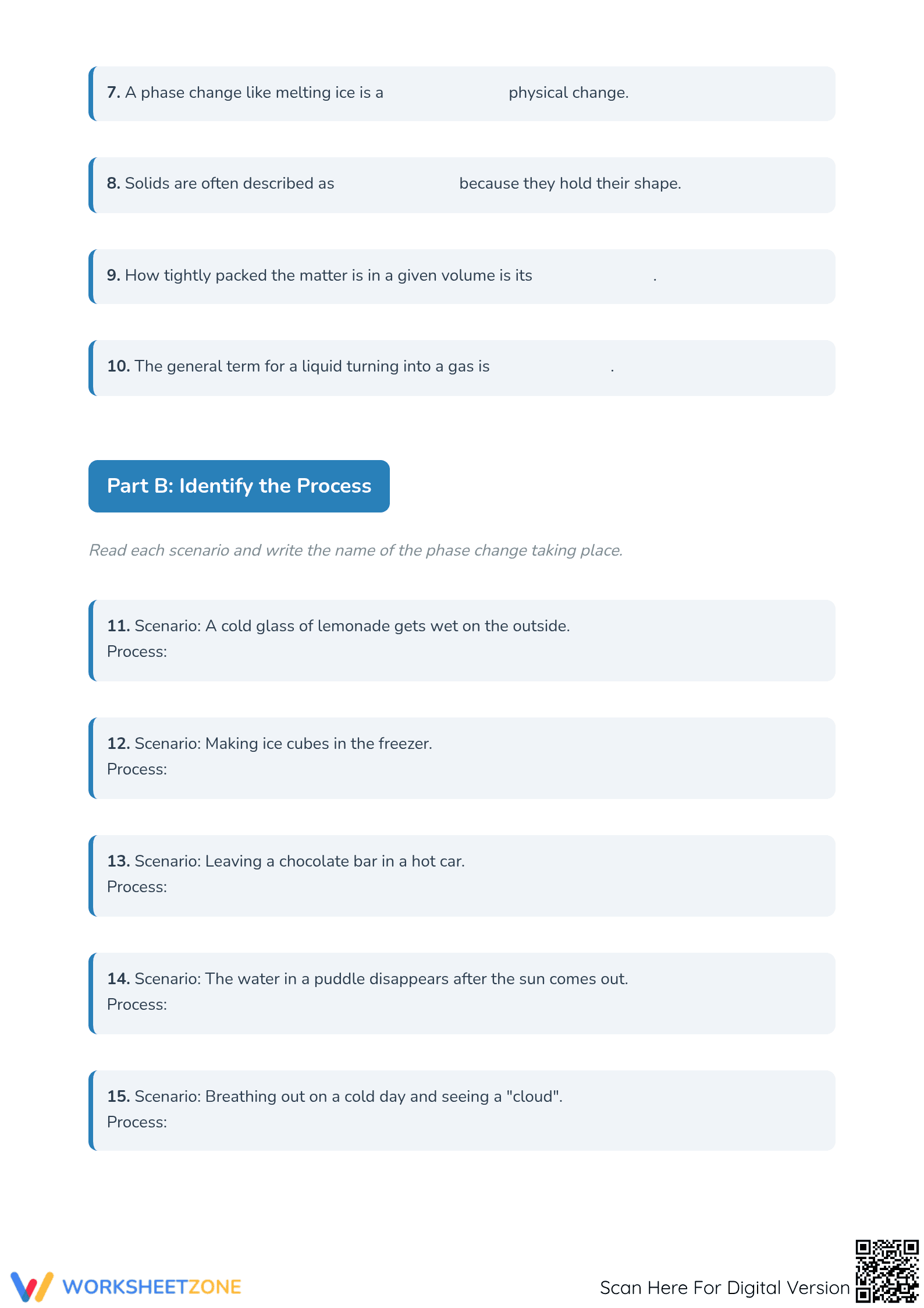 States of Matter: Solid, Liquid, Gas - Part 3 Worksheet - Page 2