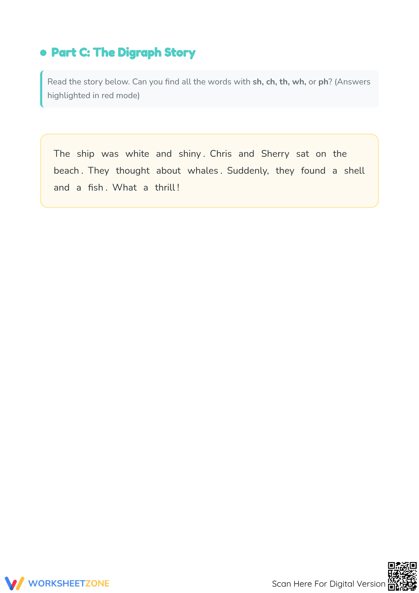 Phonics Practice: Consonant Digraphs - Part 3 Worksheet - Page 3