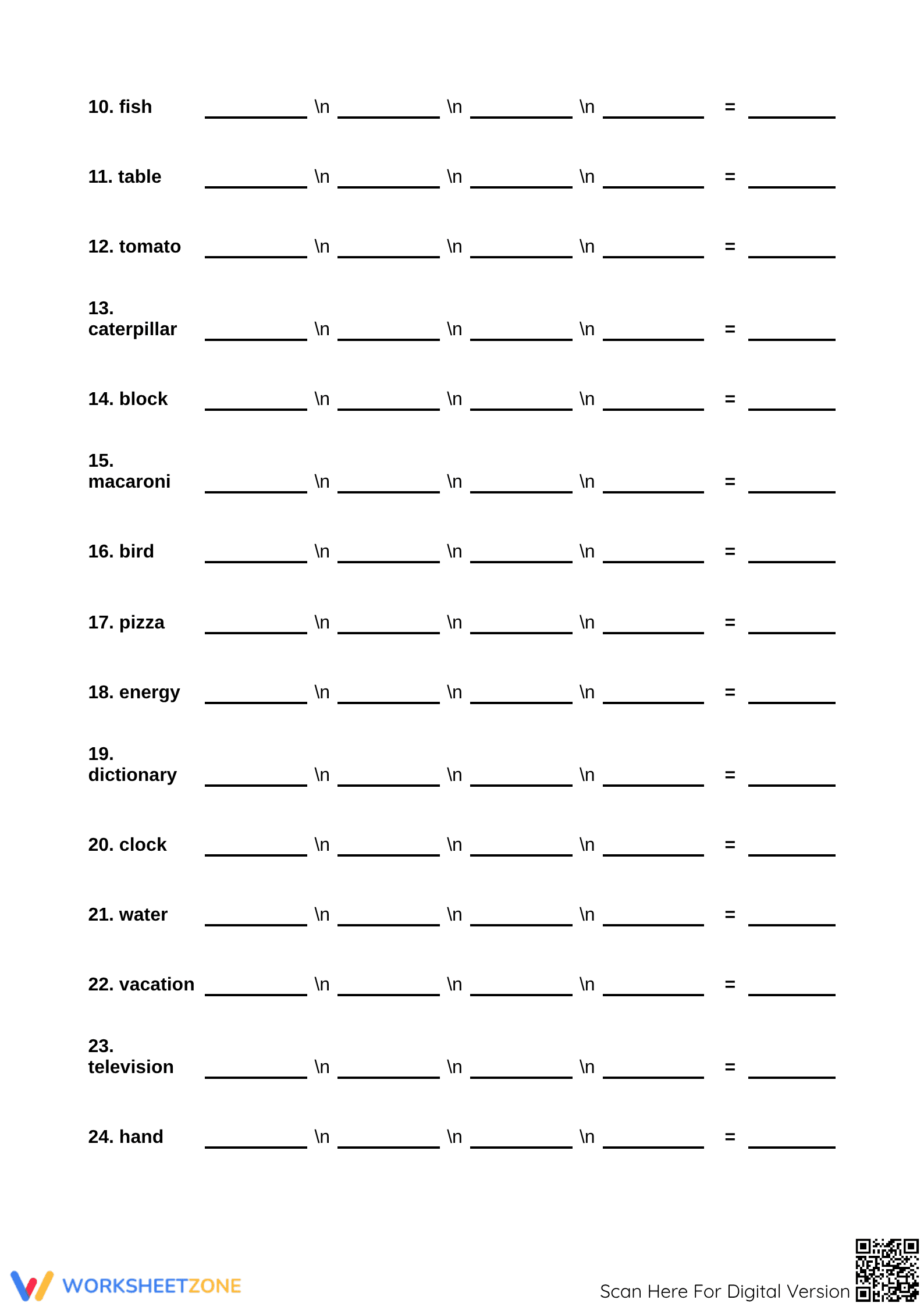 Syllables! - Part 3: Breaking Down and Counting Syllables Worksheet - Page 2