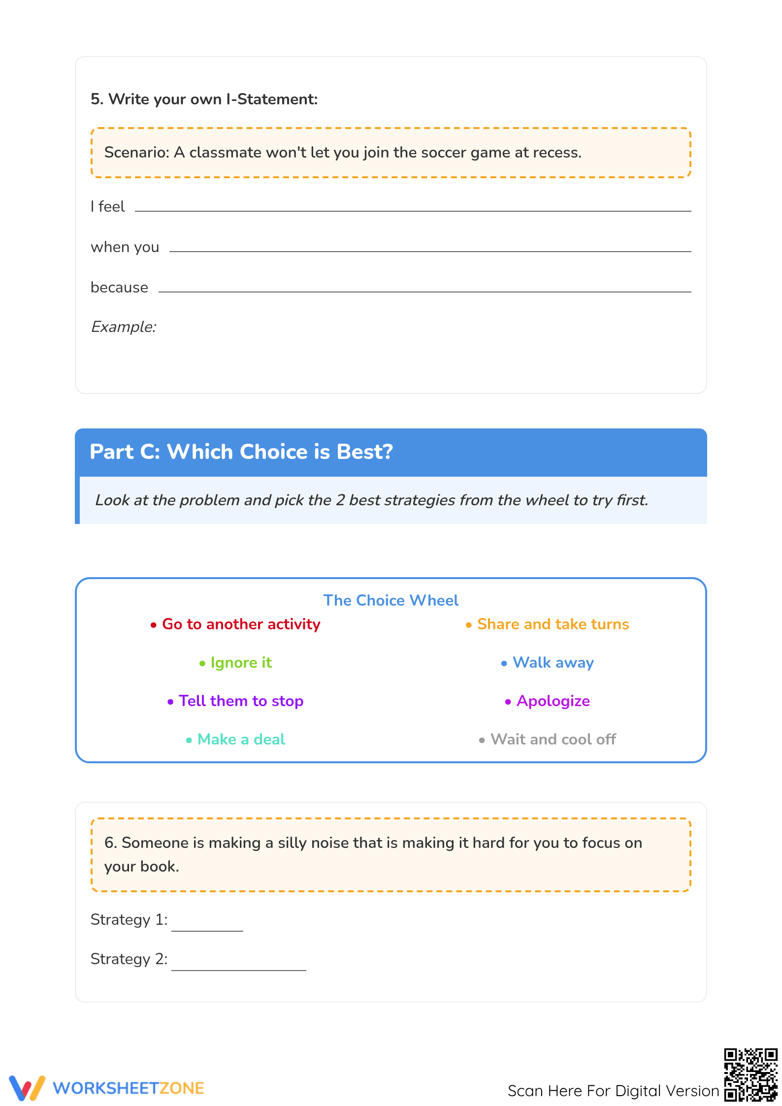 Conflict Resolution Part 2: Using Your Words Worksheet - Page 3